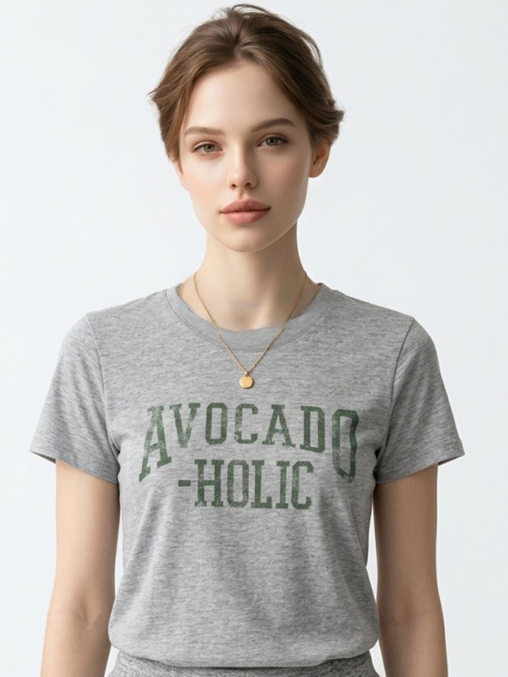 MODERN LUX | Gray Short Sleeve Avocado-Holic Graphic Tee Women’s Size XS